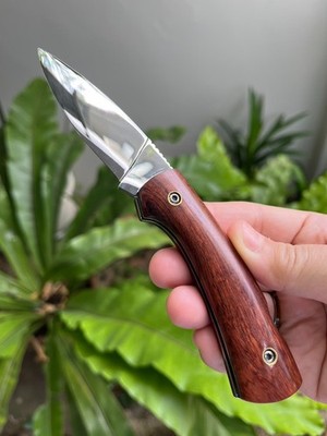 Custom folding pocket camp knife 3’’, 4034 German steel, Back lock ...
