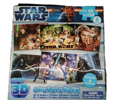 Star Wars Super 3D Puzzle 6 Pack Darth Vader Luke New 48 & 150 Piece Puzzles