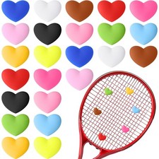 24 Pcs Colorful Tennis Vibration Dampener Heart Shaped Silicone Racket Shock ...