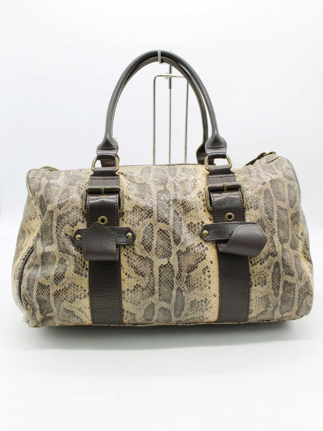 Longchamp Kate Moss Python Print Duffle Bag Brown… - image 4