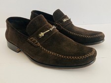 BRUNO MAGLI Townsend Shoes Dark Brown Suede Men's Loafers Size 10