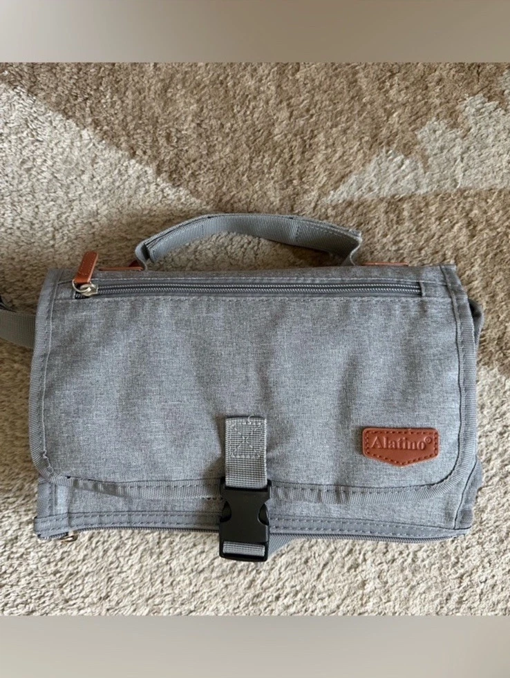 Alatino Diaper and Wipe Caddy with Matching Changing Pad