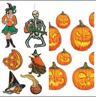 Vintage Beistle Halloween Cutouts 3 item pack, reproductions