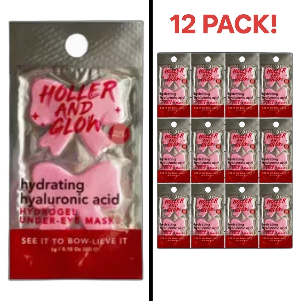 12 PACK - Holler And Glow Hydrating Hyaluronic Acid Hydrogel Under Eye Masks