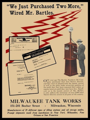 #ad #ad 1917 Milwaukee Tank Works New Metal Sign: 12x16quot; Bartles Northern Oil Co. $34.88