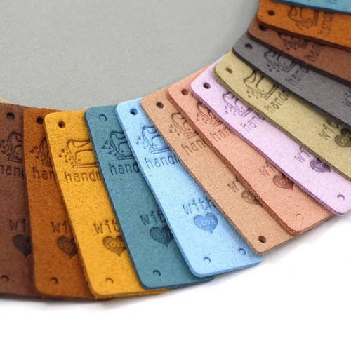10 Stück Handmade Etiketten Nähen Kunstleder Für Kleidung Jeans - Bild 4 von 5