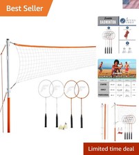 Ultimate Badminton Net Set - Adjustable Height Portable for Family Gatherings