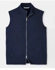 Peter Millar Crown Full Zip Sweater Fleece Golf Vest MS25K61 Navy Men’s L $155