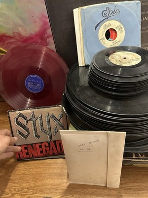 Vintage vinyl record collection 1970s