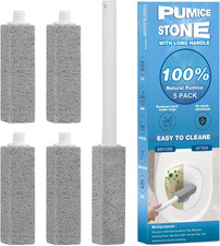 Pumice Stone Toilet Cleaner w/ Handle Hard Water Stain Remover 5 Pack