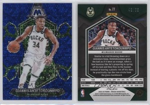 2023-24 Panini Mosaic Fast Break Blue Prizm /85 Giannis Antetokounmpo #77