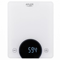 Adler Ad 3173 KüChenwaage Digital Led Anzeige Bis 10 Kg Weiß Haushaltswaage