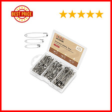 Safety Pins - 150 Pcs Assorted Sizes Silver Pins Bulk - Small  Large Heavy Duty
