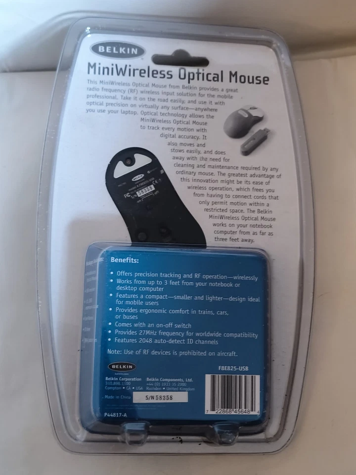 NEW Belkin Mini Wireless Optical Mouse USB NIB - Image 2 of 2