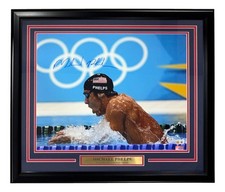 Michael Phelps Signed Framed 16x20 USA Olympic Gold Medal Swimming Photo BAS