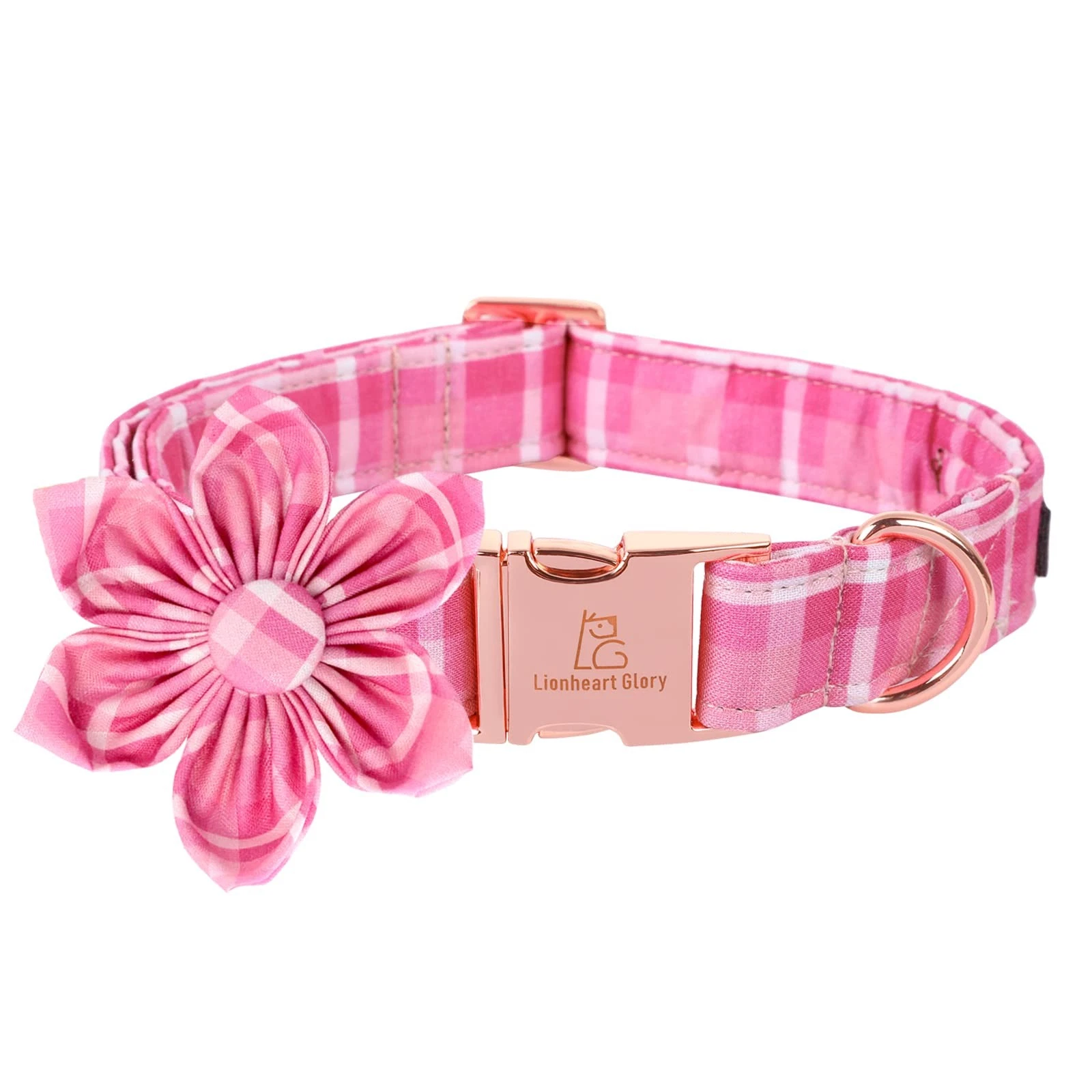 Pink Dog Collar Flower Cute Floral Pattern Adjustable Pet Collar For XS Dog