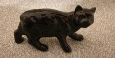Ceramic Isle of Man Black Manx Cat Ornament Figurine small