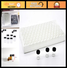 100 Clear Glass Vials 2ml with Black Screw Caps - Perfect for Crafts  Storage