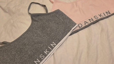 Danskin Sports Bras XL Gray  Pink Adjustable Straps Wireless Set
