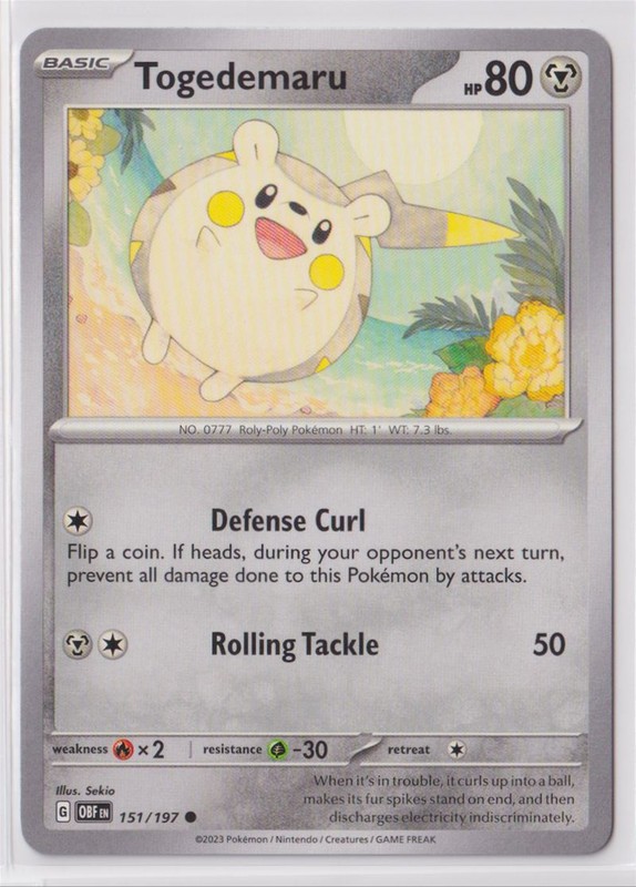 Pokemon Scarlet and Violet Obsidian Flames 151/197 Togedemaru