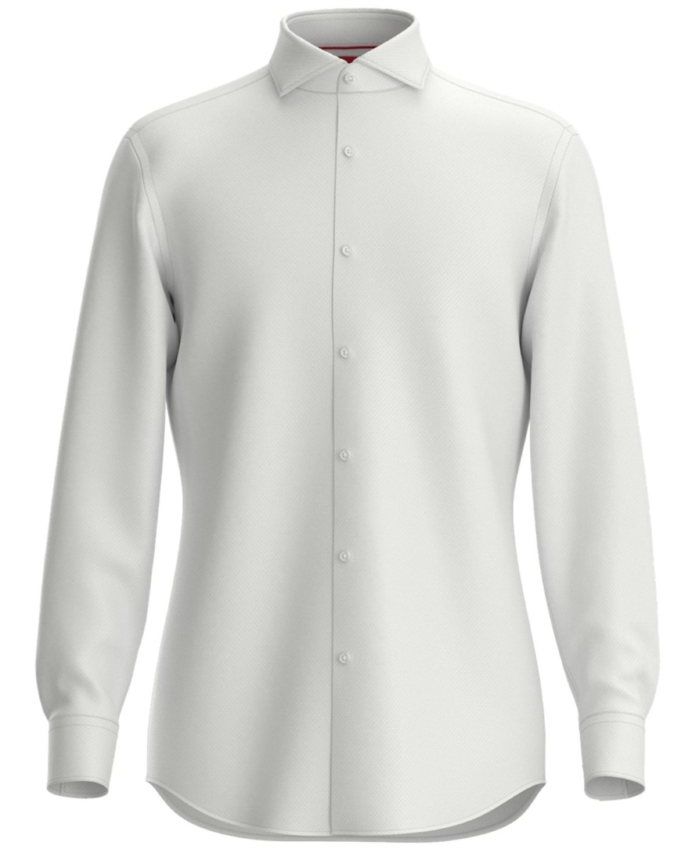 Hugo by Hugo Boss Men's Kason All Cotton Slim-Fit Dress Shirt Open White-18 Hugo by Hugo Boss Men's Kason All Cotton Slim-Fit Dress Shirt Open White-18