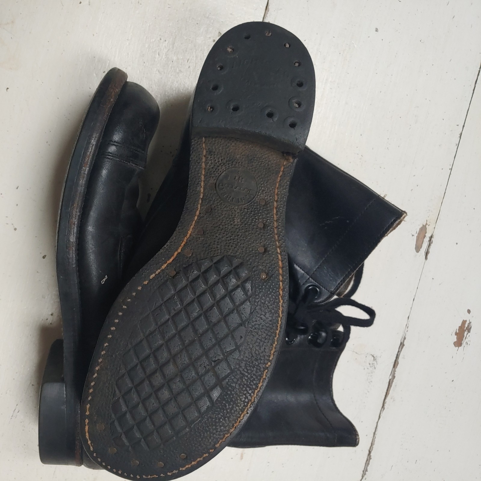 1956 MILITARY BOOTS INTERNATIONAL SHOE CO 11-1/2 N 6215 IMPRINTED