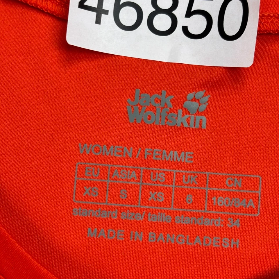 Camisa Jack Wolfskin Mujer Pequeña Naranja Senderismo Aire Libre Sendero Senderismo Dama Foto 4 de 4