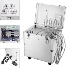 Portable Dental Delivery Unit Air Compressor Suction 4 Hole Mobile Treatment Box