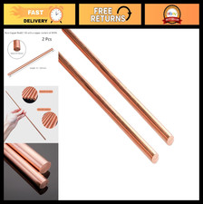 12" Pure Copper Round Rod 5/16" Dia 8mm - 99.9 Solid Metal DIY, 2 Pcs