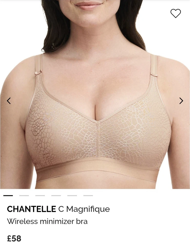 Sujetador sin cable Chantelle Magnifique minimizador soporte inalámbrico tallas grandes PVP £52 Foto 2 de 4