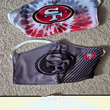 San Francisco 49ers SF Logo Cloth Face Masks Lot of 2 Tie-Dye  Gray