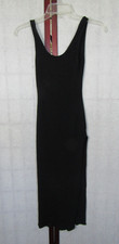 Better Be Black Ribbed Slim Strap Cotton Slit Side Sun Dress Women's Size S