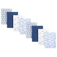 Luvable Friends Cotton Poly Flannel Burp Cloths Multipack, Boy Clouds 8-Pack,...