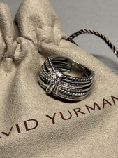David Yurman Angelika Sterling Silver 925 Diamond Ring Size 6
