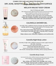 WEILAIYA Combo Cream White Tone-Up SPF30 PA+++ 200g+Shower Gel+Body Serum+Scrub