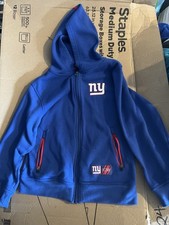 NEW YORK GIANTS NFL TEAM APPAREL FULL-ZIP HOODED FLEECE - YOUTH MEDIUM 10-12 