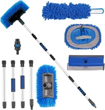72" Car Wash Brush with Long Handle, Kit, Blue+black 
