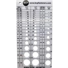 Screw Thread Gauge | Metric And SAE | Recommends Drill Bit & Tap Size (BCP675)