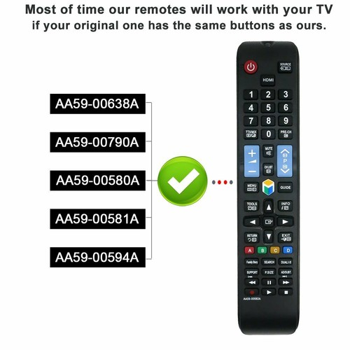 AA59-00580A Reemplazado para SAMSUNG TV Control remoto UN55ES6150F, UN55ES7500F, UN55ES7500F - Imagen 5 de 8