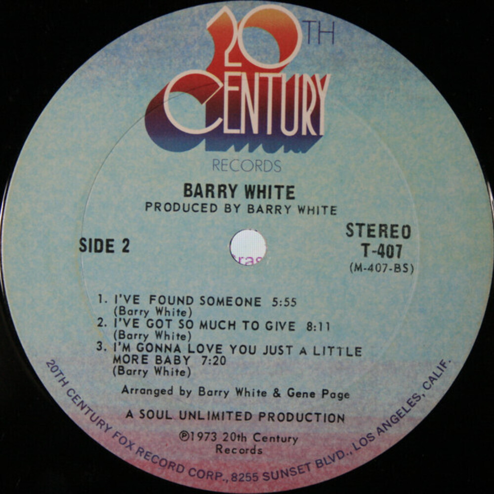 Barry White - I've Got So Much To Give - 20th Century Records - T