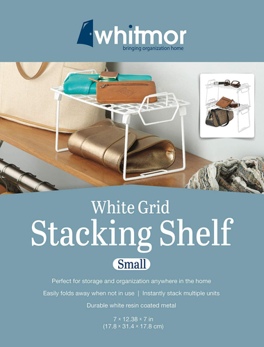 Wire Grid Stacking Shelf Small Metal Rectangular NEW - Picture 10 of 12