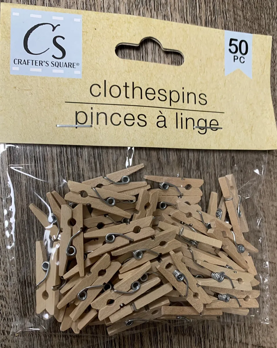 Tiny Mini Wooden Clothespins Crafts Pictures 50 Pc Art Farmhouse