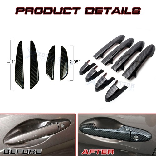 Carbon Fiber Style Door Handle+Door Edge Protect Trim For Honda Fit 2014-2019 - Picture 2 of 11