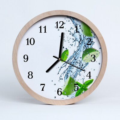 Tulup Holzuhr 30fi cm Wanduhr Küchenuhr - Minze Relish