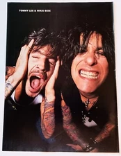 MOTLEY CRUE~1994 POSTER~FULL PAGE MAGAZINE PINUP CLIPPING~NIKKI SIXX/TOMMY LEE