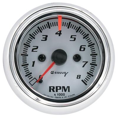 Equus Gauge, Tachometer, 2 1/2'' , 8k RPM, Wht Dial, 5000 Series