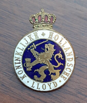 Abzeichen Koninklijke Hollandsche Lloyd Compagnie Maritime Navigation Dutch Badge