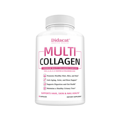 Multi Collagen Complex Types I, II, III, V, X Anti-aging 30 To 120 Caps