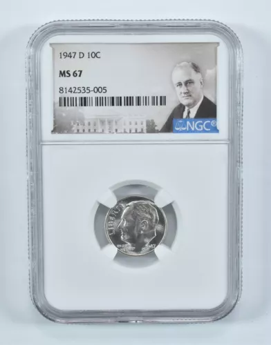 1947-D Roosevelt Dime MS67 NGC Special Label