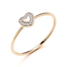 9ct Yellow Gold Natural Diamond Heart Engagement Ring size J K L M N O P Q R S